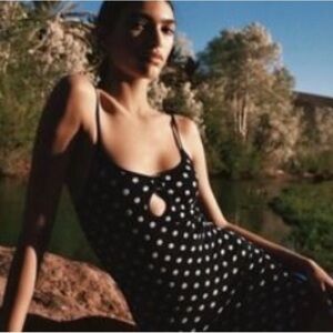 NWT Zara Seamless Polka Dot Bodycon Mini Knit Dress sz M/L
